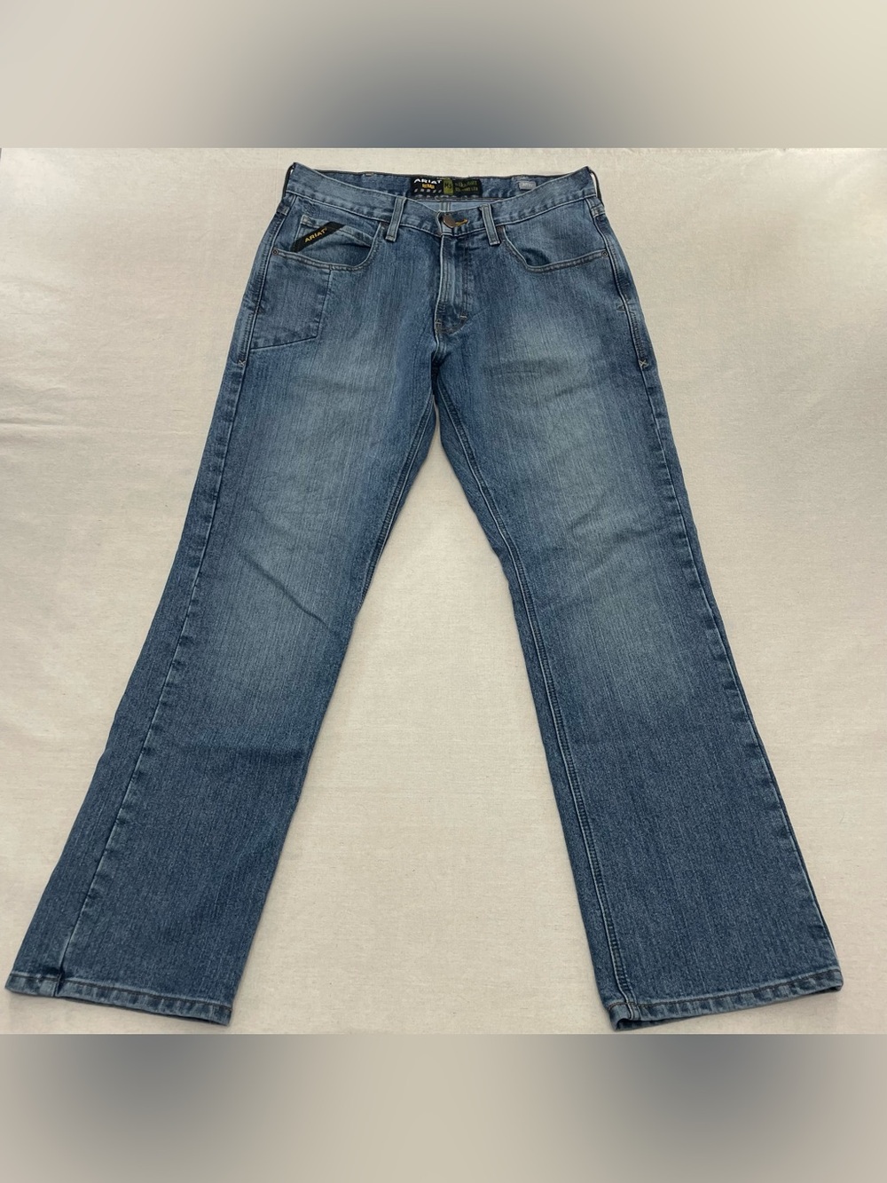 Ariat Rebar M5 Durastr Edge Mens 32x32 Blue Dark Wash Straight Leg Jean Western